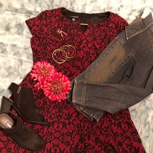 Alyx Petite Red Black Dress